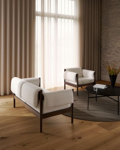 Skovby SM851 Lounge Sofa H: 74 cm - Hvidolieret Eg/Cyber 23