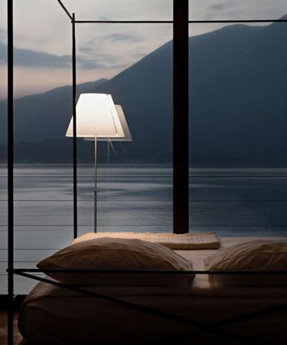Luceplan Costanza Gulvlampe H: 120-160 cm - Brass/White