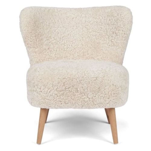 Natures Collection Emil Loungechair New Zealand Short Wool Curly - Oak/Pearl OUTLET