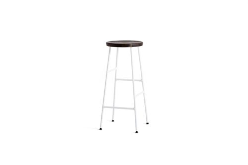 HAY Cornet bar stool High H: 75 cm - Cream white/Smoked solid oak OUTLET