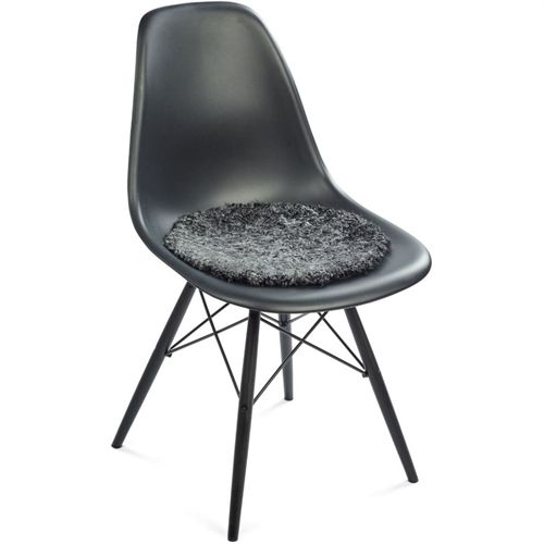 Natures Collection New Zealand Sheepskin Seat Cover Short Wool Round Ø: 38 cm - Anthracite OUTLET