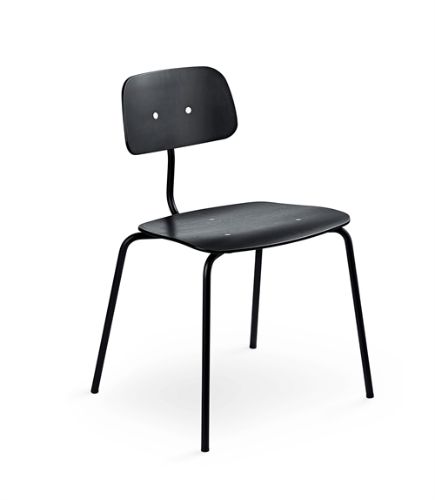 Montana Kevi 2060 Spisebordstol SH: 47 cm - Sort Finér/Sort Stel OUTLET