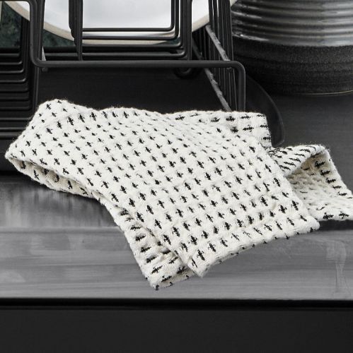 Nordal Dish Cloth Waffle 30x30 cm - Off White/Black OUTLET
