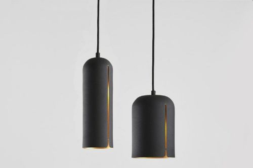 Woud Gap Pendant Tall H: 30 cm - Sort / Messing OUTLET