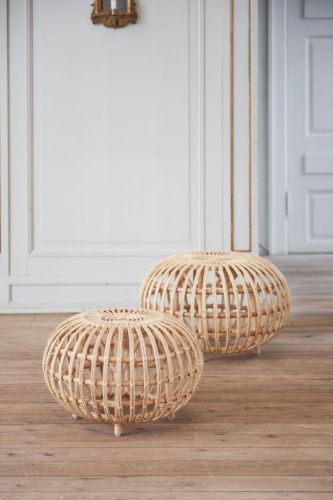 Sika-Design Franco Albini Ottoman Stor Ø: 65 cm - Alurattan Natural OUTLET