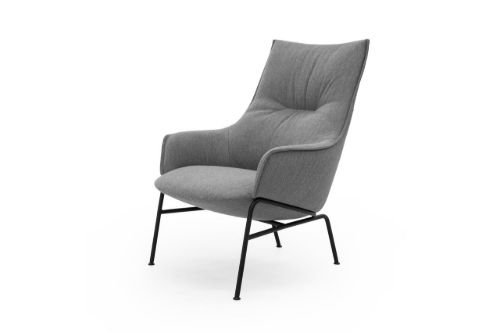 Wendelbo Aloe High Back Chair SH: 40 cm - Monta col. 6/Black Powder Coated Steel OUTLET
