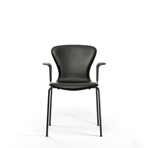Bruunmunch PLAYchair Tube Fully Upholstered w. Armrest SH: 45 cm - Black/Black Hero Leather OUTLET