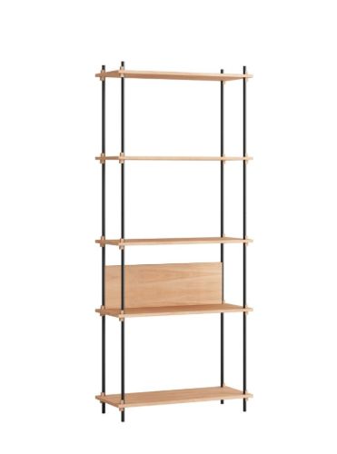 Moebe Shelving System 200x85 cm - Oak/Black OUTLET
