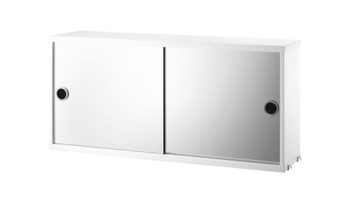 String Furniture Cabinet W. Mirror Doors 78x37 cm - White OUTLET