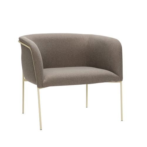 Hübsch Loungestol Polyester H: 78 cm - Brun / Lysegul OUTLET