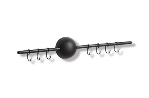 Woud Hoop Rack L: 60 cm - Black Painted Oak OUTLET