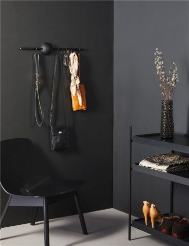 Woud Hoop Rack L: 60 cm - Black Painted Oak OUTLET