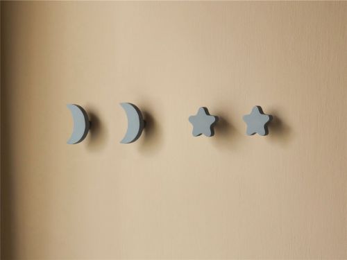 Nofred Kids Stars & Moons Hooks H: 3,4 cm - Blue OUTLET