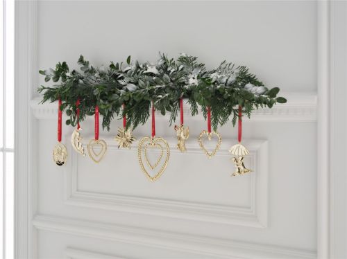 Rosendahl Karen Blixens Jul Kuglehjerte H: 7 cm - Forgyldt OUTLET