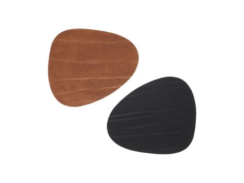LindDNA Glass Mat Curve 11x13 cm - Vendbar - Buffalo Black/Buffalo Nature OUTLET