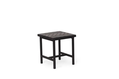 Warm Nordic Herringbone Tile Sidebord 40x44 cm - Soft Black OUTLET