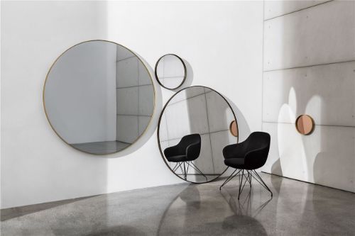 SOVET Visual Round Spejl  Ø: 31 cm - Black/Extralight Mirror OUTLET
