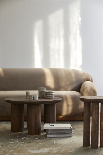 Nordal HELIN Coffee Table Dark Brown Ø:70 cm - Mango Wood OUTLET