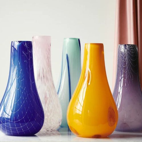 Kodanska Flow Vase H: 40-45 cm - Blue W. Print OUTLET