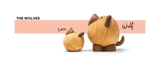 FableWood Ulven Luna Pick-Me-Up S H: 5 cm - Træ OUTLET