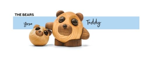 FableWood Bjørnen Teddy Pick-Me-Up L H: 10 cm - Træ OUTLET