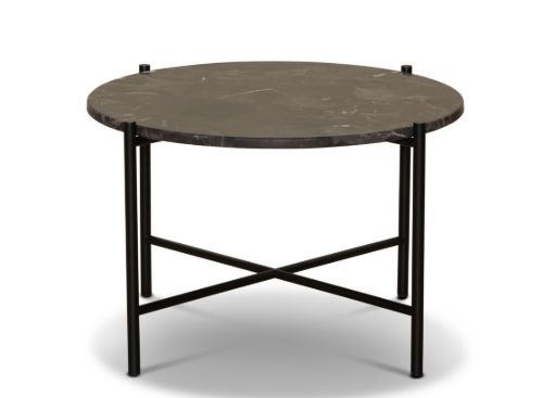 HANDVÄRK FURNITURE Round Coffee Table 60 Ø: 65 cm - Sort / Brun Marmor OUTLET