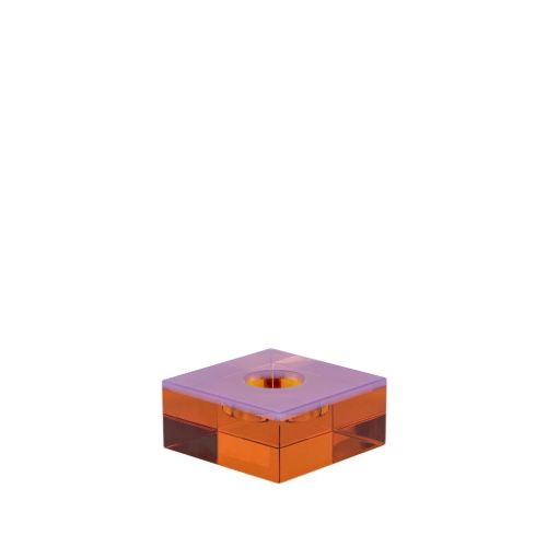 Hübsch Flux Lysestage 10x10 - Lyserød/Orange OUTLET