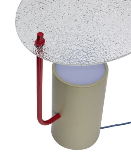 Hübsch Disc Bordlampe H: 35 cm - Khaki/Rød/Tekstureret OUTLET