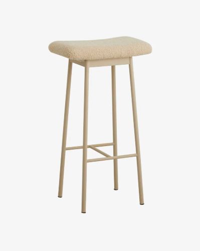 Nordal ZALA Barstol m. Imiteret Lammeskind SH: 72 cm - Beige OUTLET