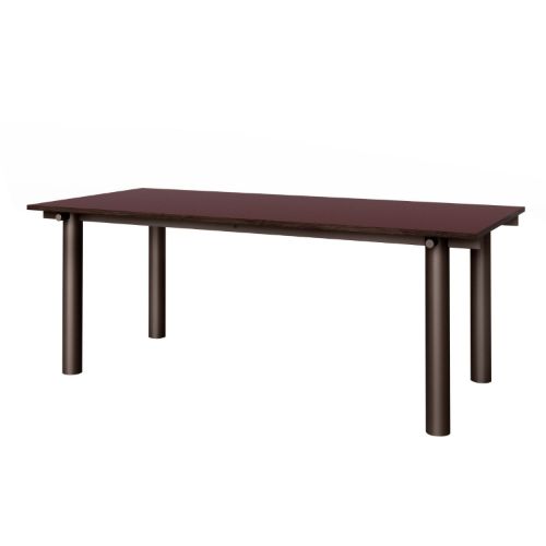 Ferm Living Atura Spisebord 200x90 cm - Dark Chocolate/Burgundy Linoleum
