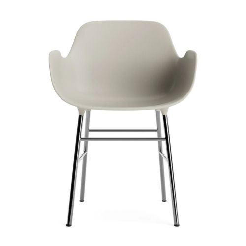 Normann Copenhagen Form Spisebordsstol m. Armlæn - Chrome/Light Grey
