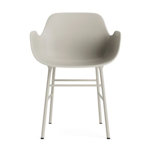 Normann Copenhagen Form Spisebordsstol m. Armlæn - Pulverlakeret Stål/Light Grey
