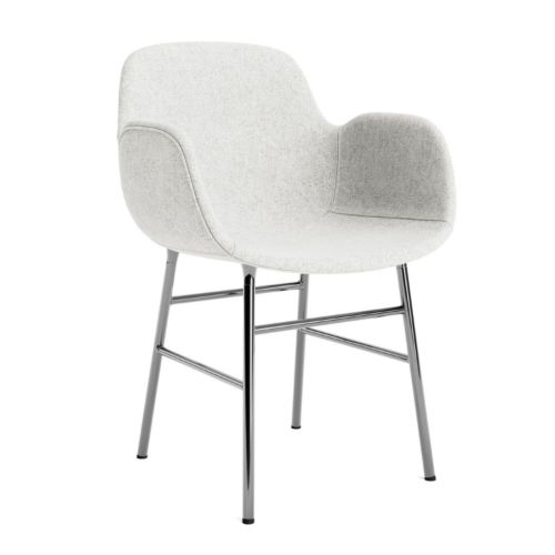 Normann Copenhagen Form Spisebordsstol m. Armlæn - Chrome/Hallingdal 110