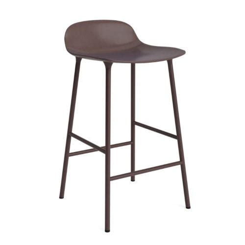 Normann Copenhagen Form Barstol 65 cm - Pulverlakeret Stål/Brun