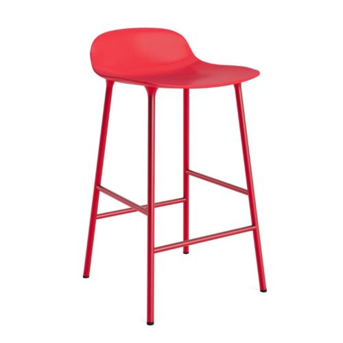 Normann Copenhagen Form Barstol 65 cm. - Pulverlakeret Stål/Bright Red