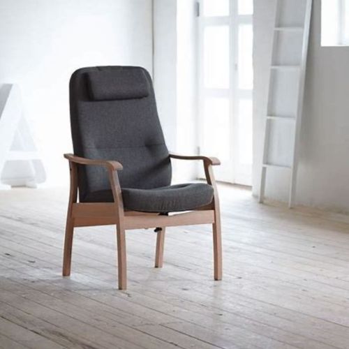Farstrup 5610 Applaus Lænestol SH: 47 cm. - Eg/Medley Mørkegrå