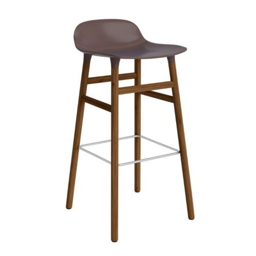 Normann Copenhagen Form Barstol 75 cm. - Valnød/Brun