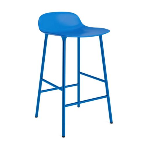 Normann Copenhagen Form Barstol 65 cm. - Pulverlakeret Stål/Bright Blue