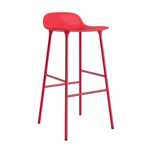 Normann Copenhagen Form Barstol SH: 75 cm.- Stål Bright Red