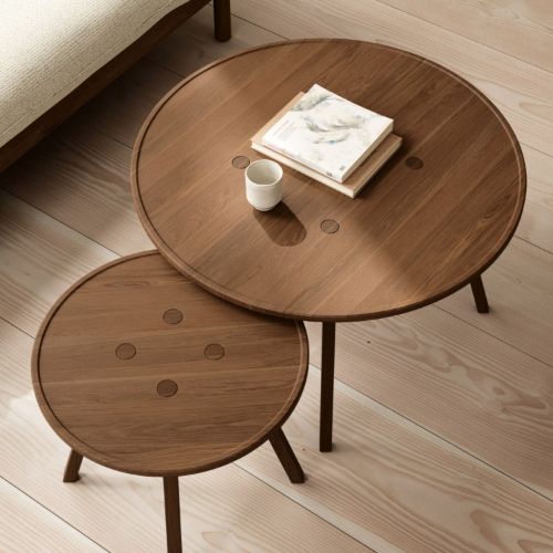 Andersen Furniture C2 Sofabord Ø50 cm - Massiv Eg/Røget Mat Lak