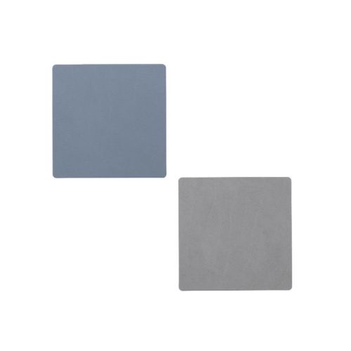 LindDNA Glass mat Square Double 10x10 cm - Nupo light blue/nupo light grey  OUTLET