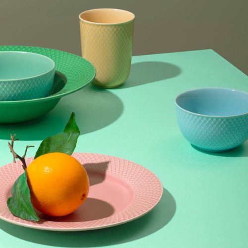 Lyngby Porcelæn Rhombe Skål Ø: 13 cm - Aqua OUTLET