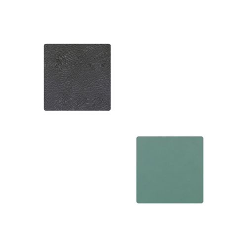 LindDNA Glass Mat Square 10x10 cm - Vendbar - Cloud Antracit/Nupo Pastel Green OUTLET