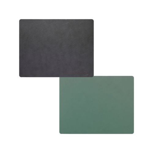 LindDNA Table Mat Square L 35x45 cm - Vendbar - Cloud Anthracite/Nupo Pastel Green  OUTLET