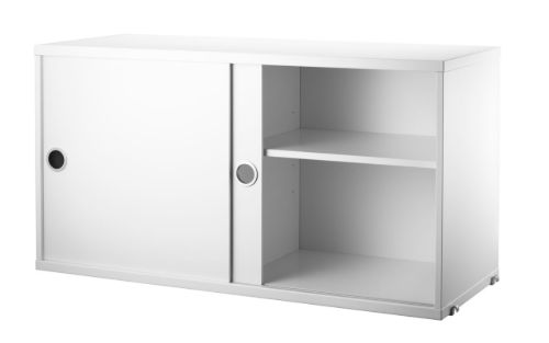 String Furniture Cabinet With Sliding Doors 42x78x30 cm - Hvid  OUTLET