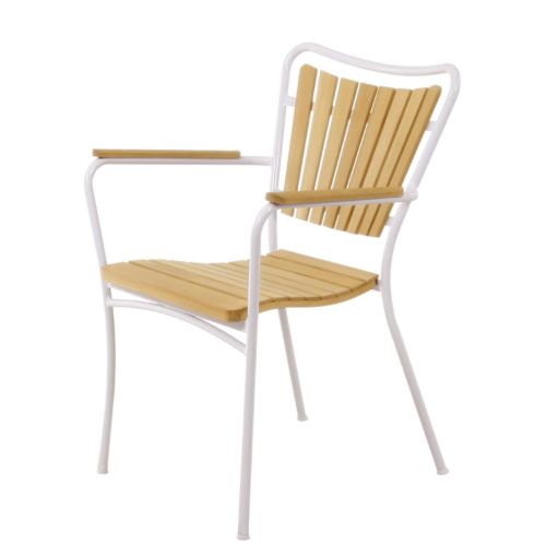 Mandalay Marguerit Havestol - Teak/Hvid