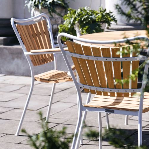 Mandalay Marguerit Havestol - Teak/Hvid
