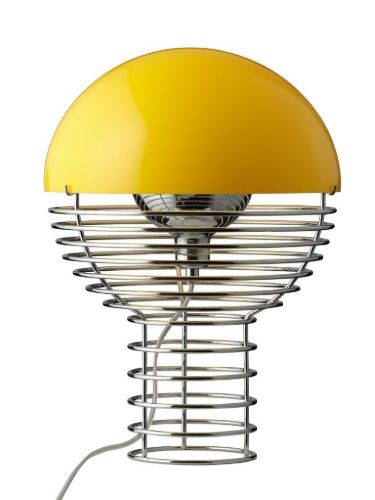 Verpan Wire Table Lamp Ø: 30 cm - Chrome/Yellow 