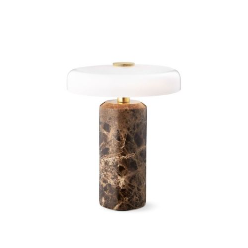 Design By Us Trip Portable Lamp H: 21 cm - Dark Emperador Marble/Opal