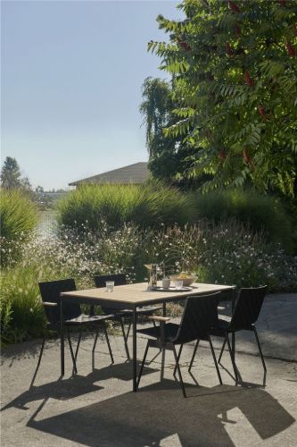 &Tradition Ville A25 Dining Table + Armchairs Havemøbelsæt - Bronze Green